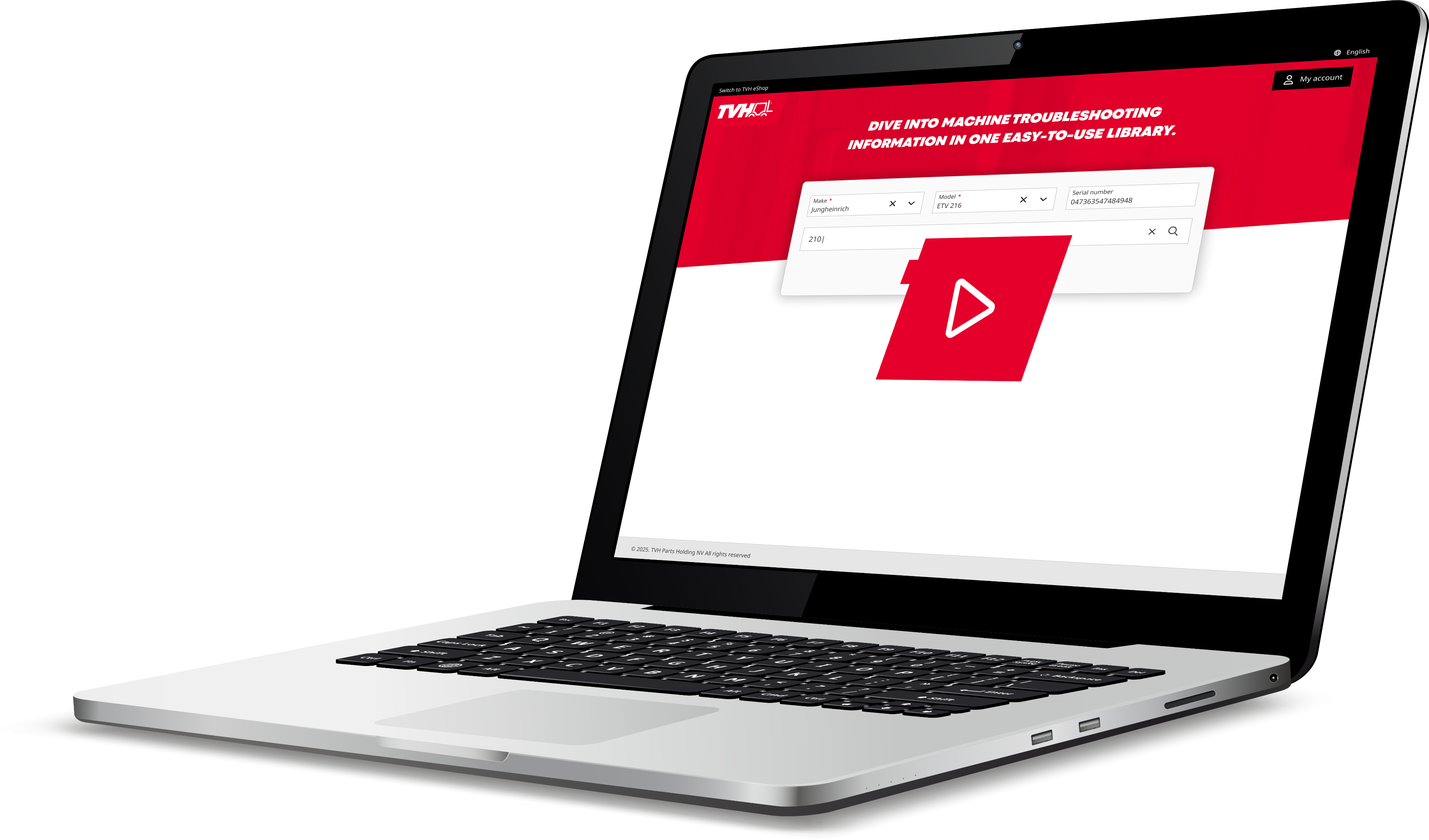 Laptop with landing page